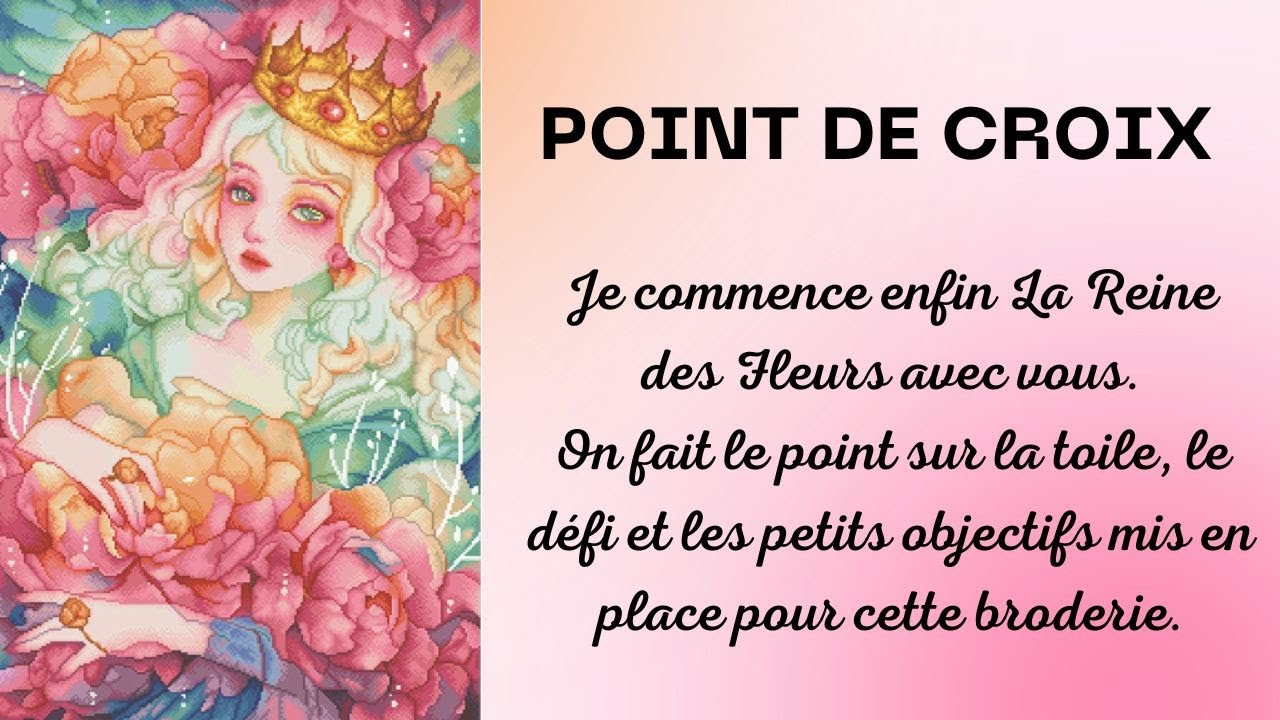 Point de croix | On commence la reine des fleurs #pointdecroix #crossstitch
