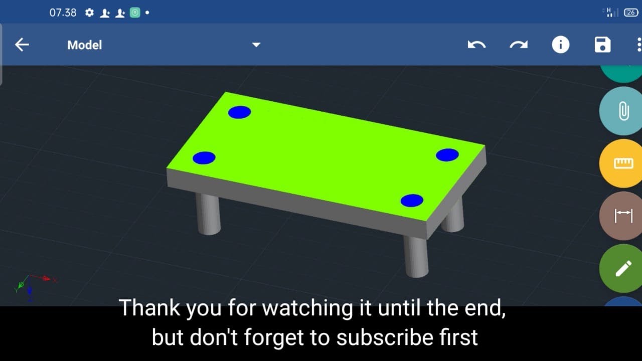 (GnaCad) 3d mobile draw 5 #Make a study table