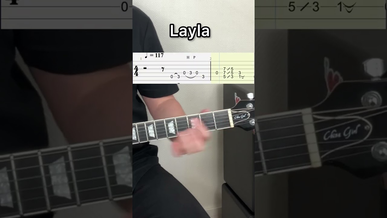 Layla Guitar Riff + Tabs  #guitar #guitarlesson #guitarcover #classicrock