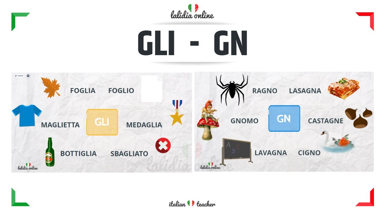 GLI - GN (+ Activities) - PRONOUNCE - Italian for Beginners