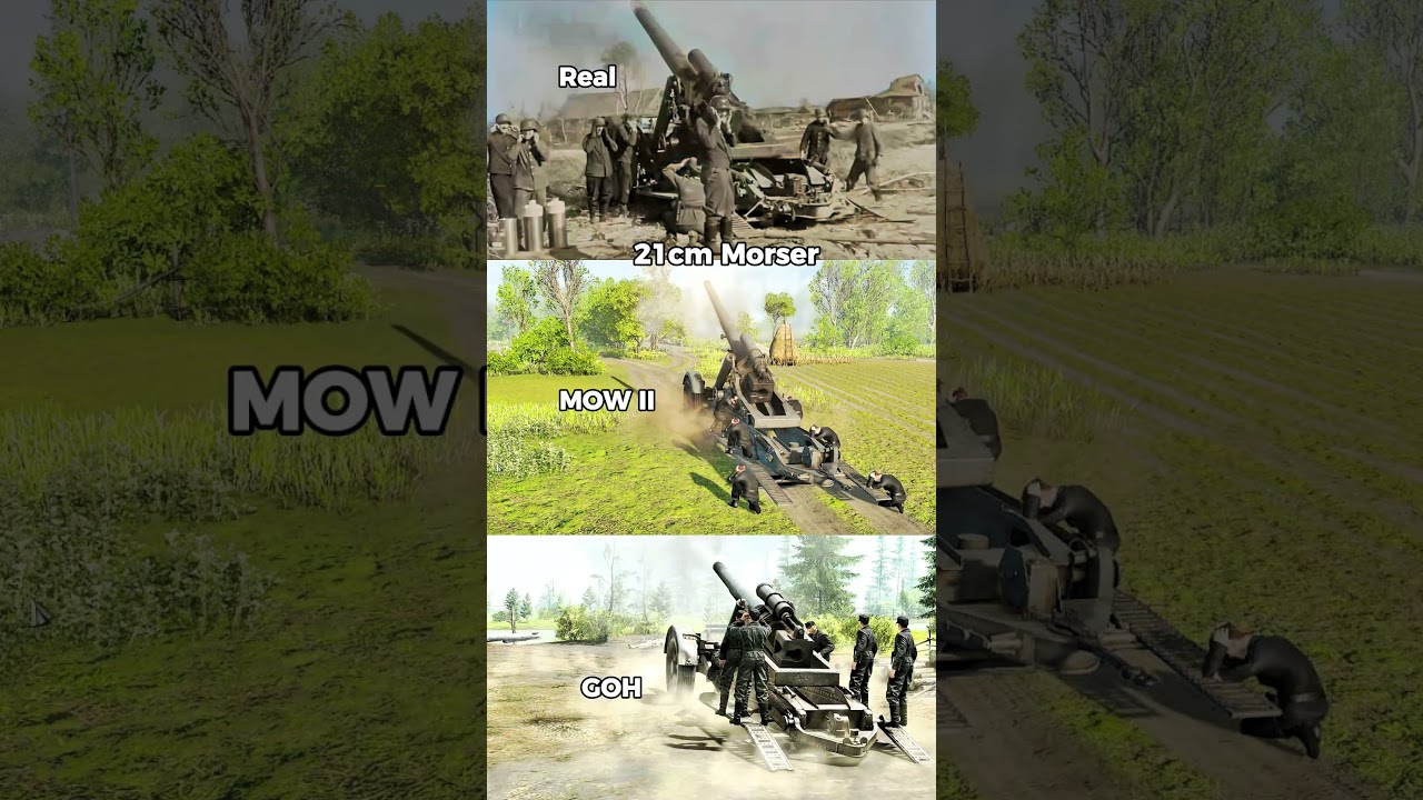 Real Soldiers vs Game Mechanics &ndash; 21cm M&ouml;rser #goh #menofwar2 #warthunder