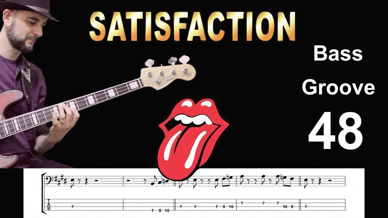 SATISFACTION  (Rolling Stones) How to Play Bass Groove Cover with Score & Tab Lesson