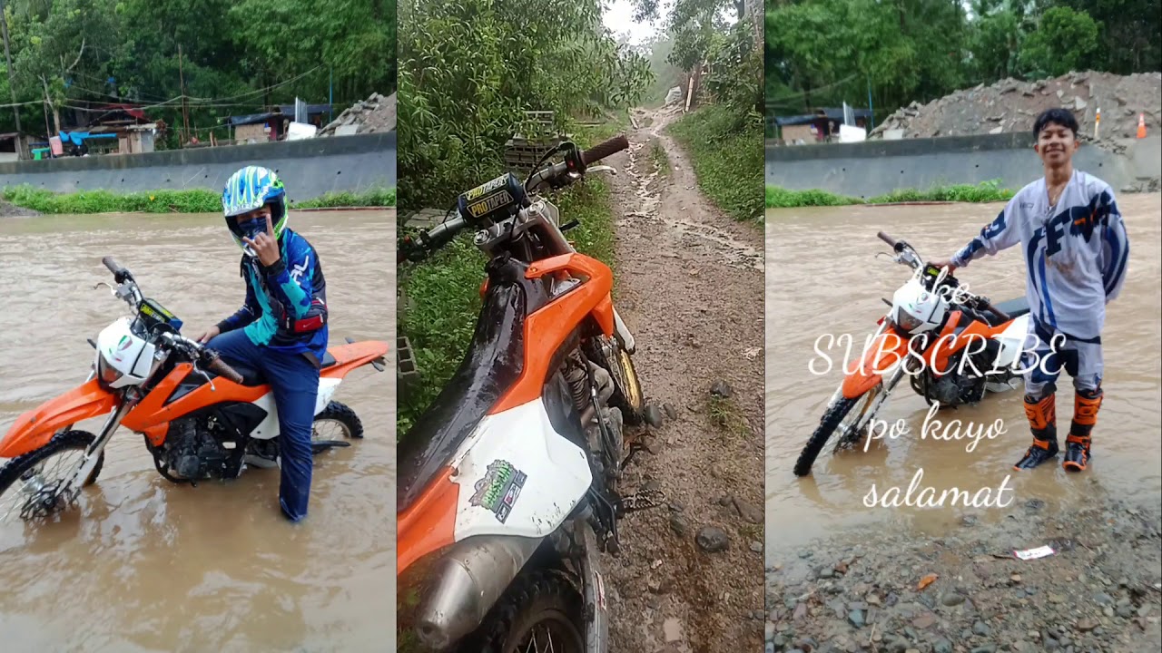 KRY200 vS Yamaha100 namundok sa madulas na daan.