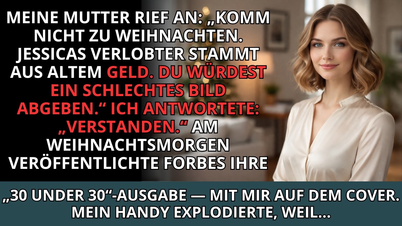 Meine Mutter sagte: „Bleib Weihnachten lieber fern, du bist zu peinlich.“ Dann erschien plötzlich...