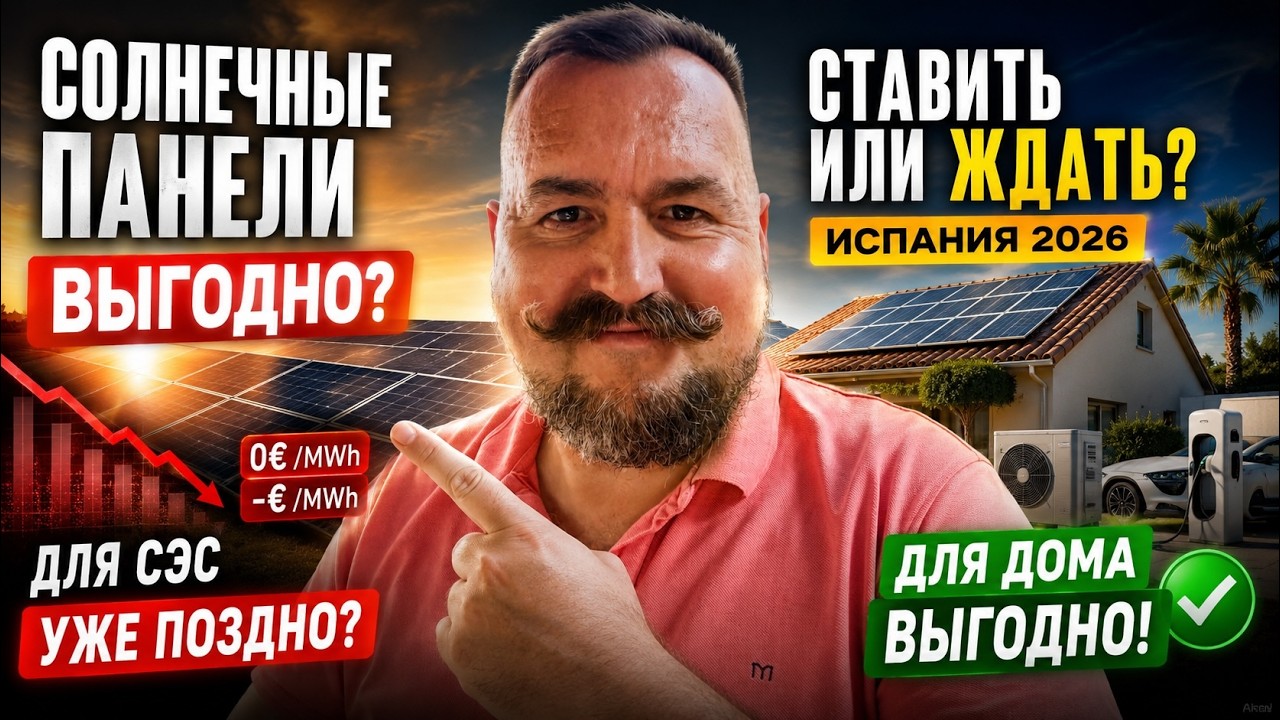 Солнечные панели больше НЕ выгодны? Испания 2026: ставить или ждать?