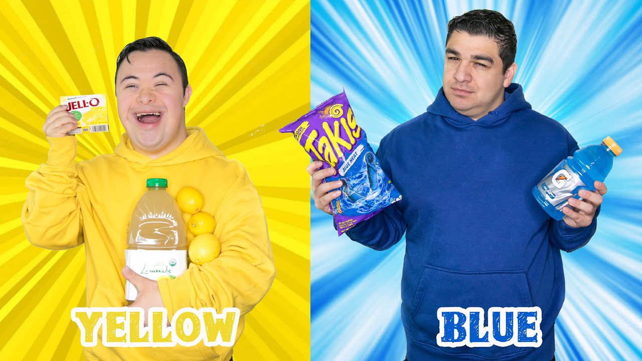 EATING ONE COLORED FOOD FOR 24 HOURS