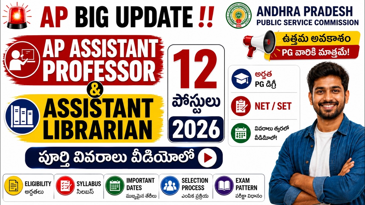 AP Assistant Professor (Library) & Assistant Librarian Jobs 2026 | 12 Posts | Full Details