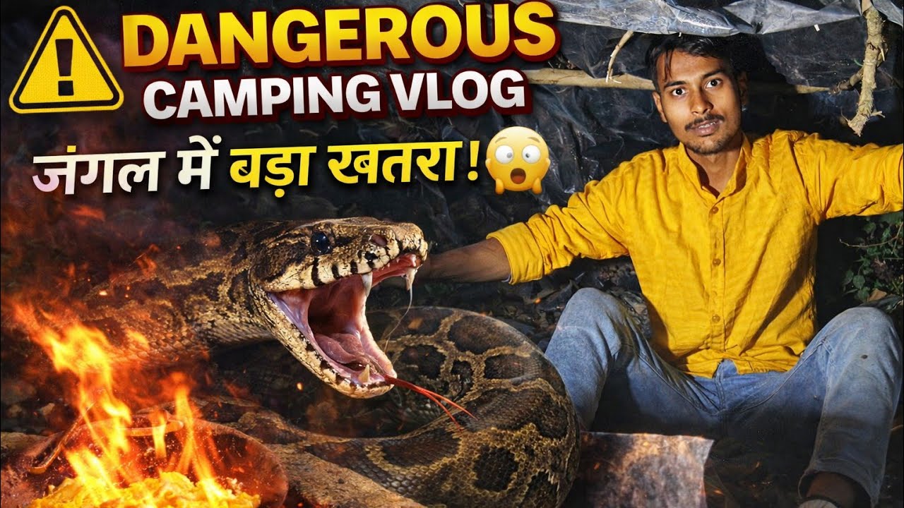 CAMPFIRE KE PAAS SHER! 🦁 RAAT KA SABSE KHAUFNAAK EXPERIENCE😱 #camping #vloglife 