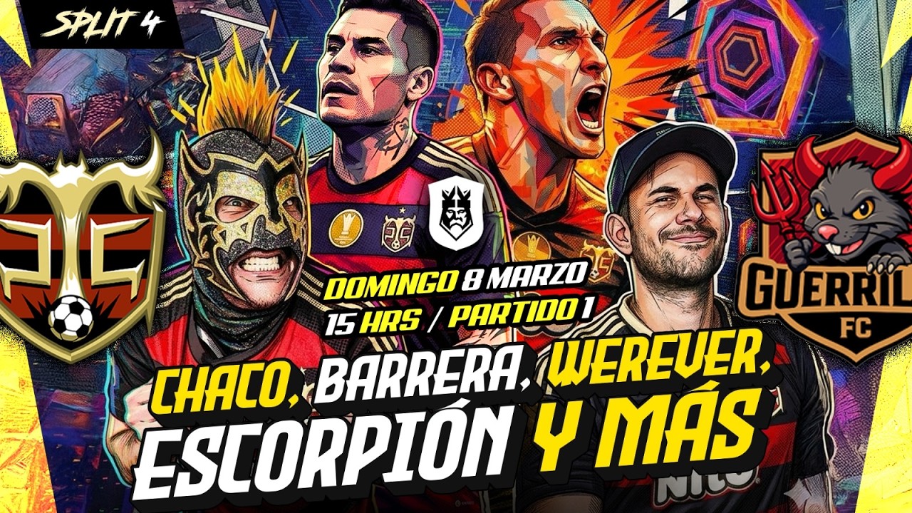 Partido en vivo! Torneo 2026: PELUCHE CALIGARI vs GUERRILLA. Kings League M&eacute;xico split 4 jornada 1