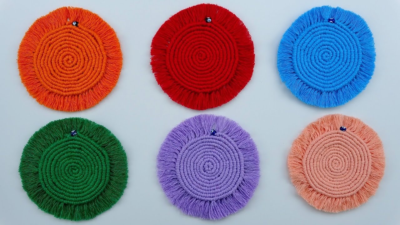 RENK RENK YAPIP SATIN! (Makrome Yuvarlak Bardak Altlığı) DIY Makrame Coasters