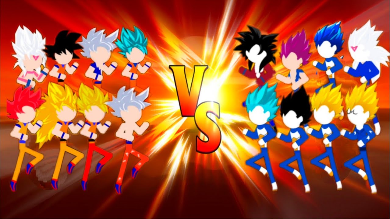 Stickman Battle Fight Goku All Forms vs Vegeta All Forms