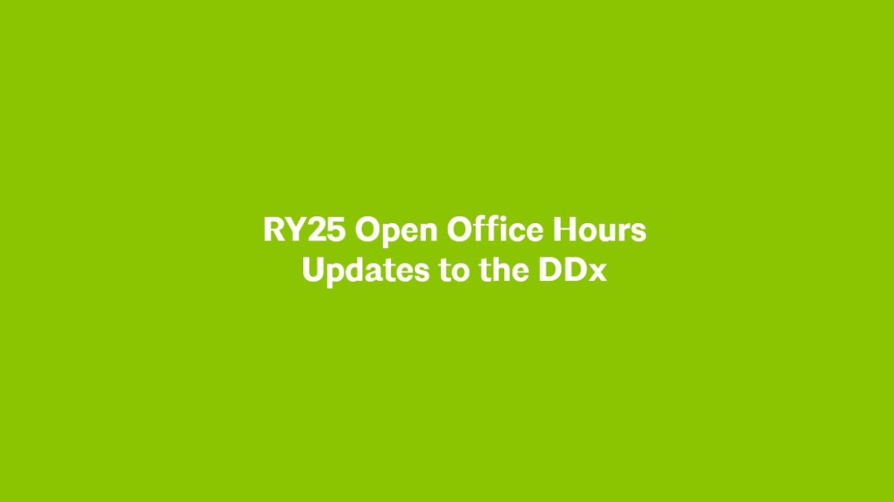 RY25 Open Office Hours: Updates to the DDx