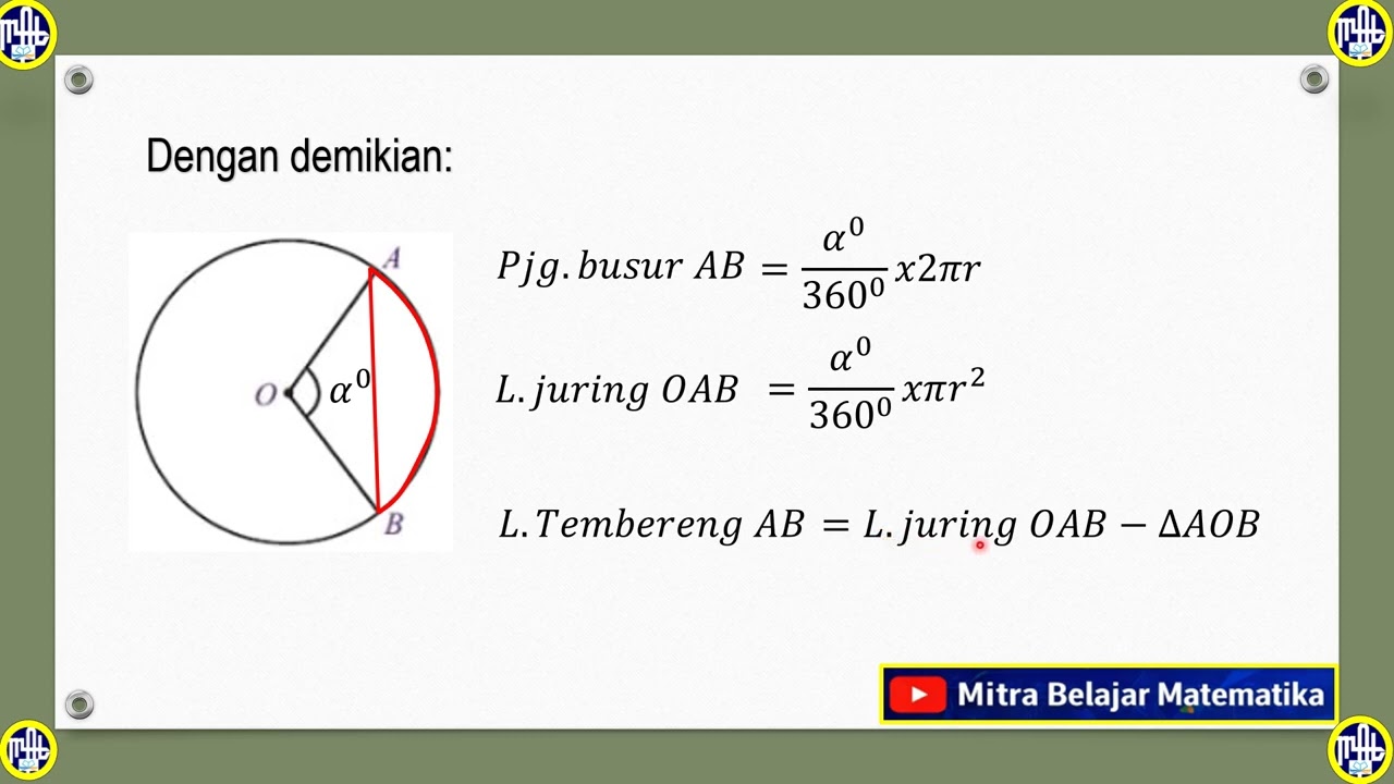 Trik Cepat Soal Sudut Pusat, Panjang Busur, Luas Juring dan Luas Tembereng Lingkara.