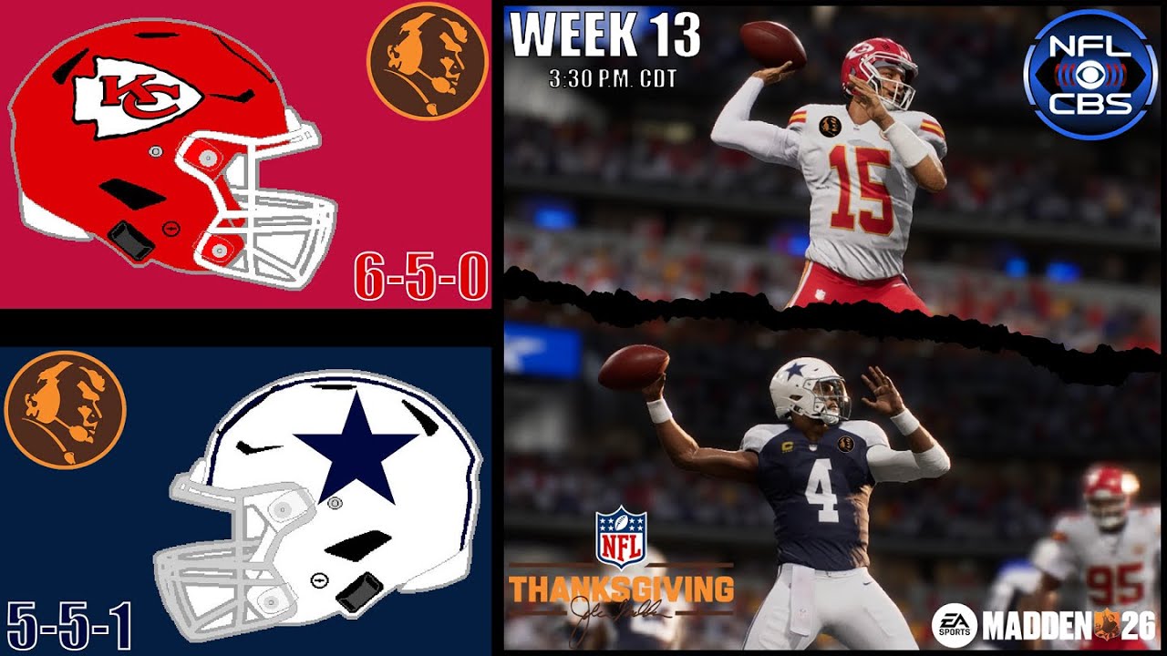 Chiefs vs. Cowboys | Thanksgiving Day - Week 13 | Madden NFL 26 Franchise Mode Simulation