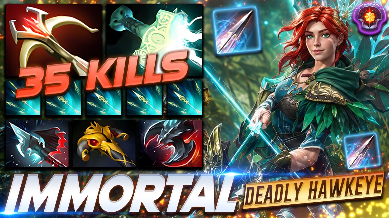 Windranger 35 KILLS - DEADLY HAWKEYE - Dota 2 Pro Gameplay [Watch & Learn]
