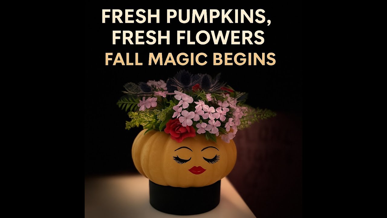 🎃✨ Свежие тыквы * Свежие цветы * Создают волшебство осени 🍂🌸