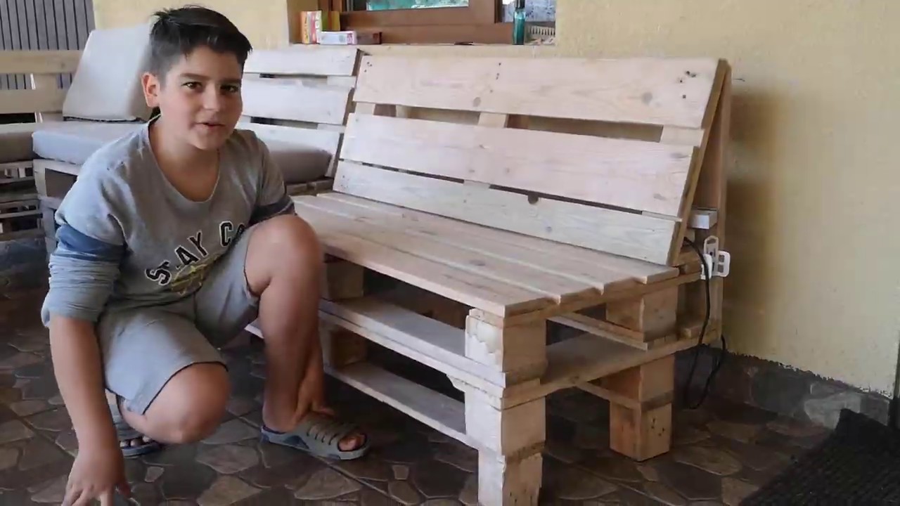 Лавочки з піддонів (диван из палетт, banches from pallet)