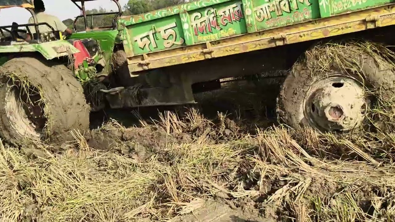Johndeere 5050d 4x4 কাদো মাটিতে full load