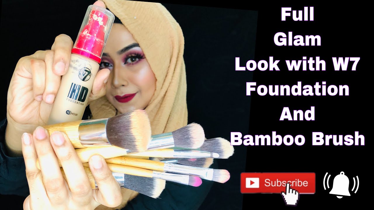 Easy Simple Glam Makeup Tutorial || W7 foundation || Bamboo Brush Set || Shahela Shimu