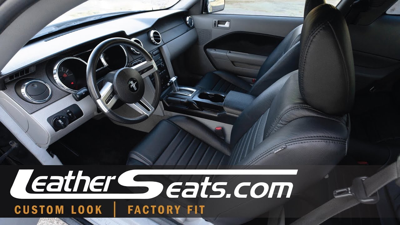 2005-2009 Ford Mustang Custom Black Leather Upgrade Kit - LeatherSeats.com
