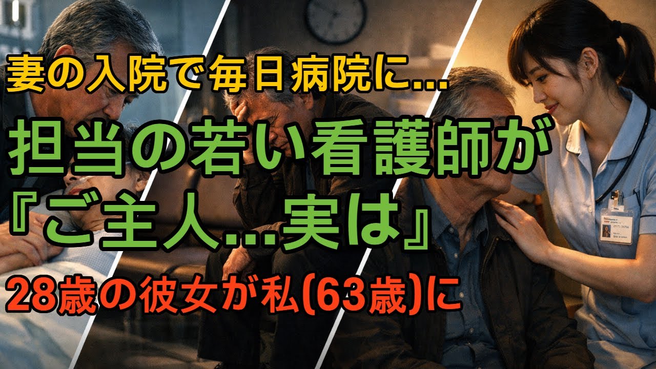 [シニア恋愛]妻の入院で毎日病院に...担当の若い看護師が『ご主人...実は』28歳の彼女が私(63歳)に ｜ 熟年夫婦｜人生の後半 ｜老後の選択 ｜ 大人の恋