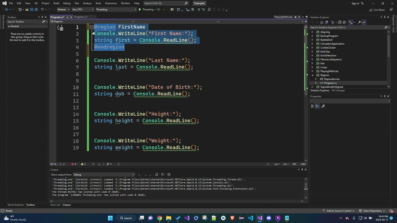 How to Use Regions in C#