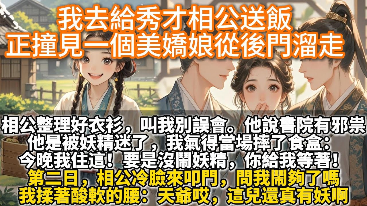 完結新聊齋爽文：我去給秀才相公送飯，正撞見一個美嬌娘從後門溜走。相公整理好衣衫，叫我別誤會。他說書院常有邪祟，他是被妖精迷了。我氣得當場摔了食盒。「今晚我住這！要是沒鬧妖精，你給我等著！」