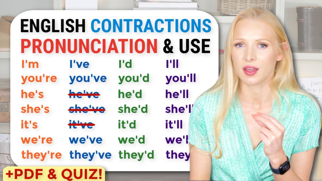 How to pronounce the contractions in English - we'd | they'll | he'd | they're | it'd