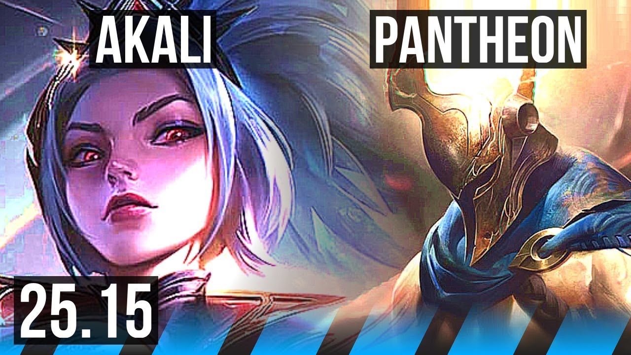 AKALI vs PANTHEON (MID) | 10 solo kills, 45k DMG, Legendary, 17/4/8, 600+ games | KR Master | 25.15