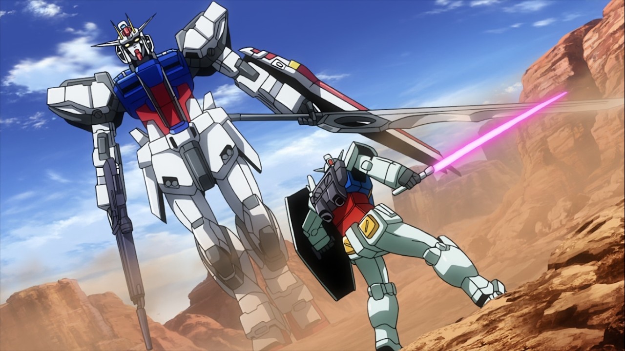 Gundam Build Divers Re:RISE - PG Strike VS SG RX 78-2 Gundam Scene