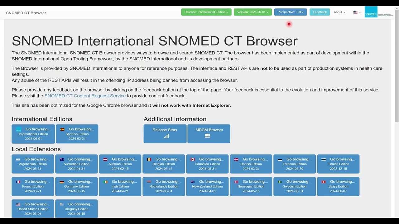 Using The SNOMED Browser (tutorial)