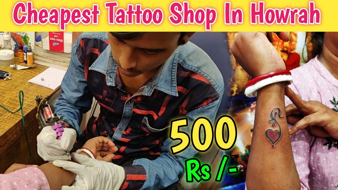VLOG - 22💥 Cheapest Tattoo Shop In Howrah ❤️ Kolkata || S Letter Tattoo Design