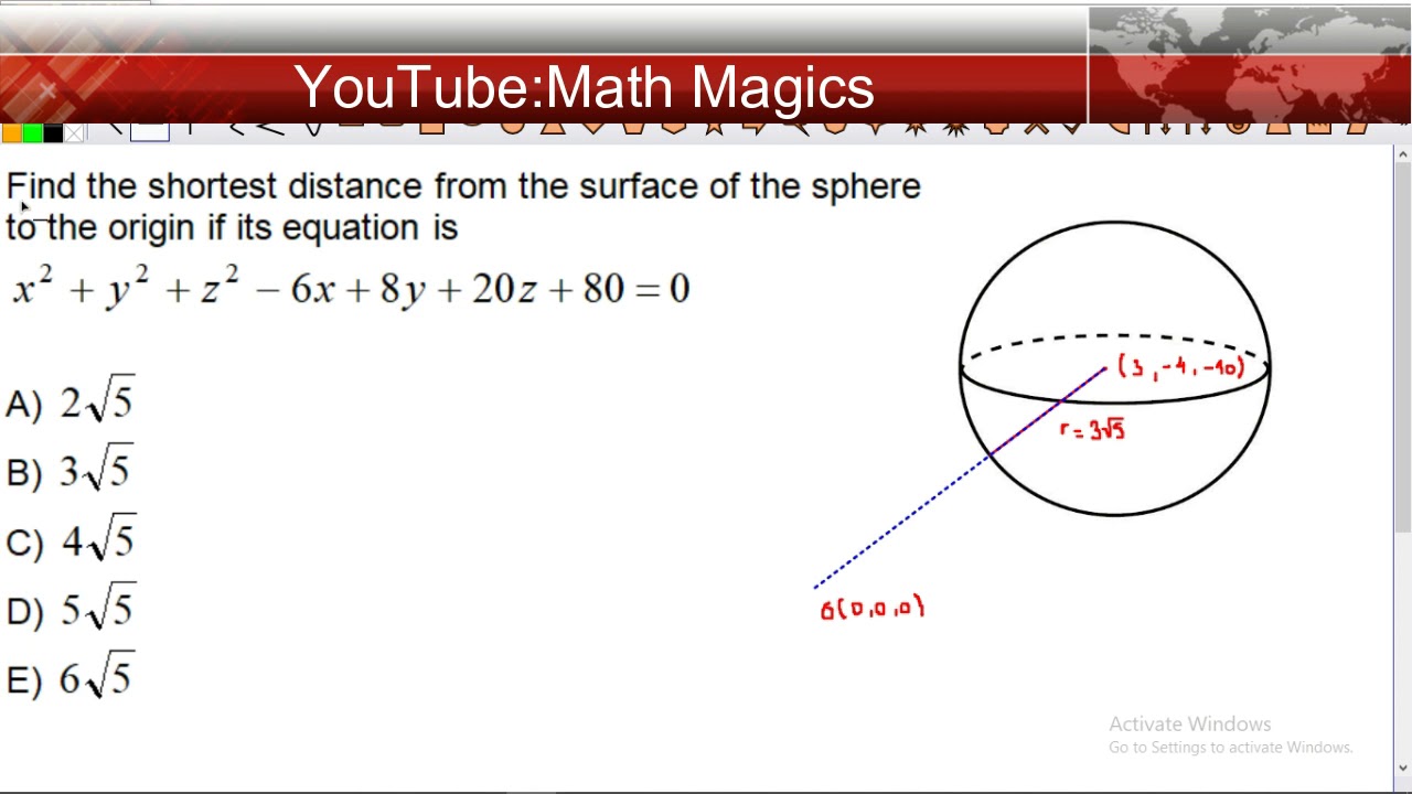 Analytic Geometry Sphere