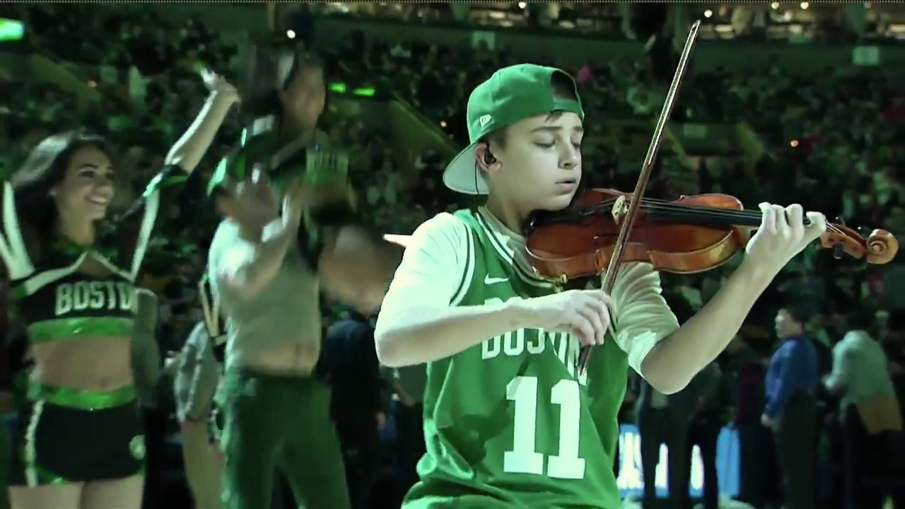 Giovanni Mazza Violin (age 12) NBA Boston Celtics v. Houston Rockets Halftime 12-28-17