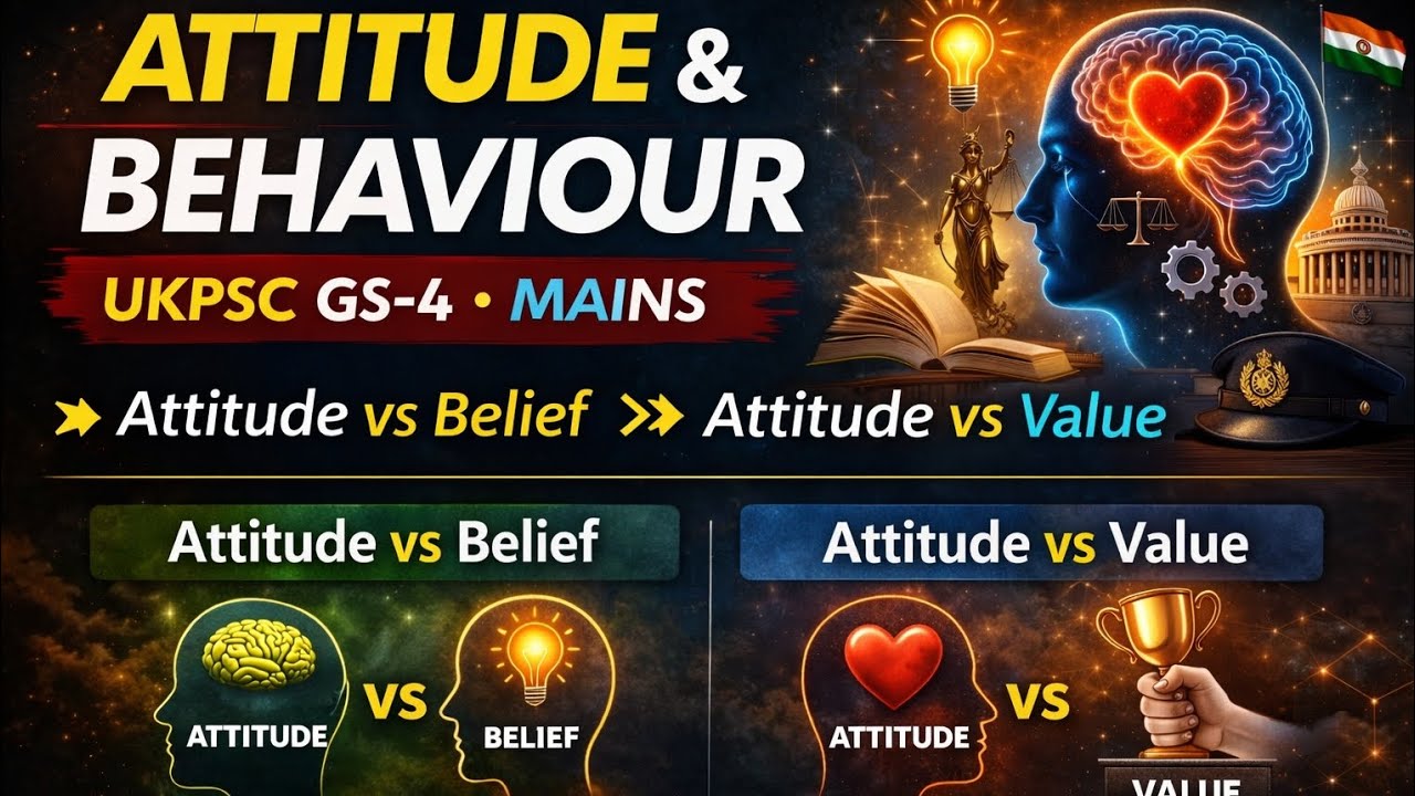 1️⃣ 🔥 ATTITUDE vs BELIEF vs VALUE | UKPSC GS-4 Ethics