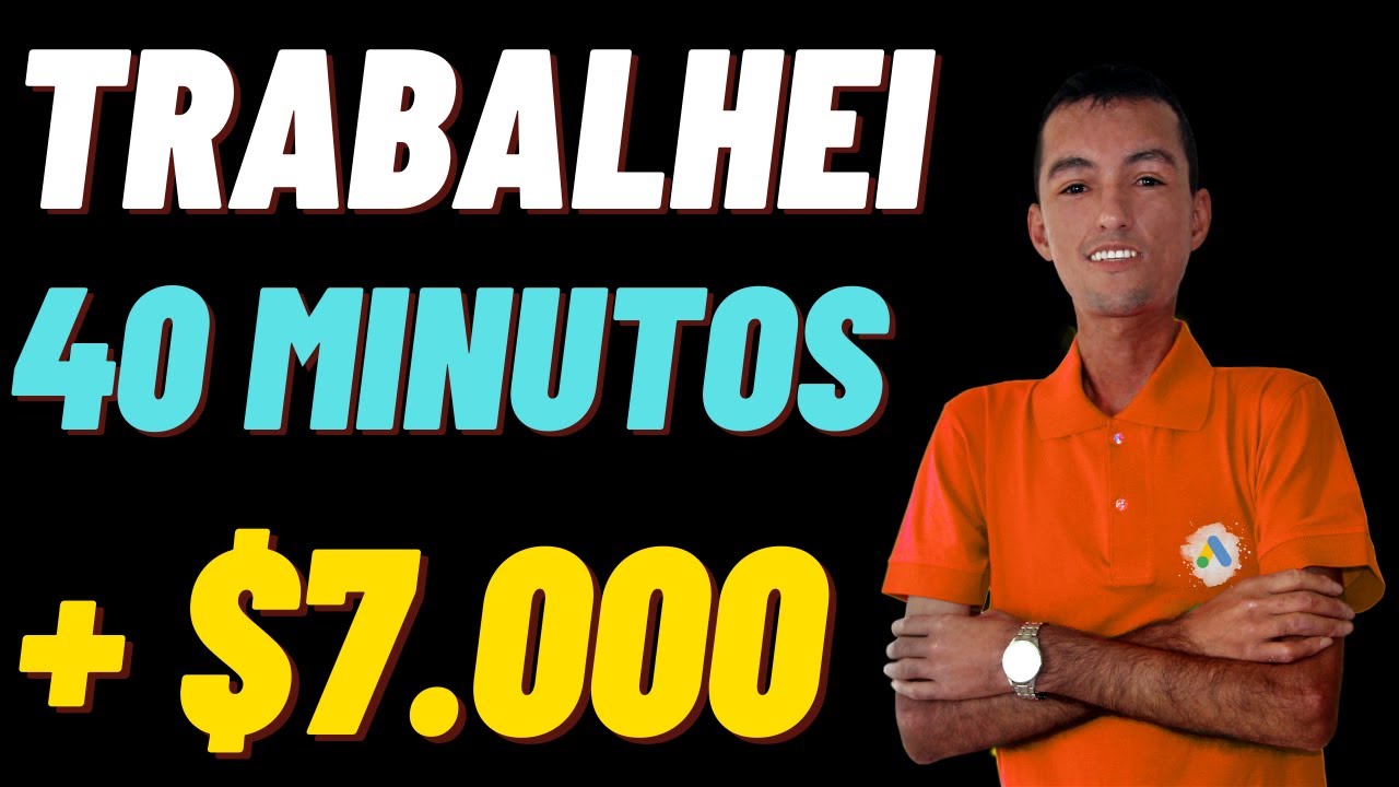 GANHEI R$7000 TRABALHANDO 40 MINUTOS | Como Ganhar Dinheiro Na Internet
