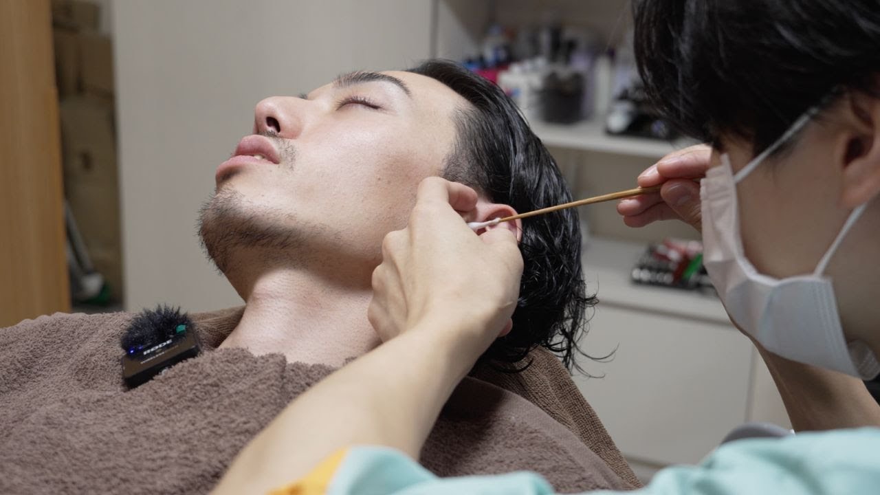 【耳掃除】理容室で耳掃除は超気持ちい〜