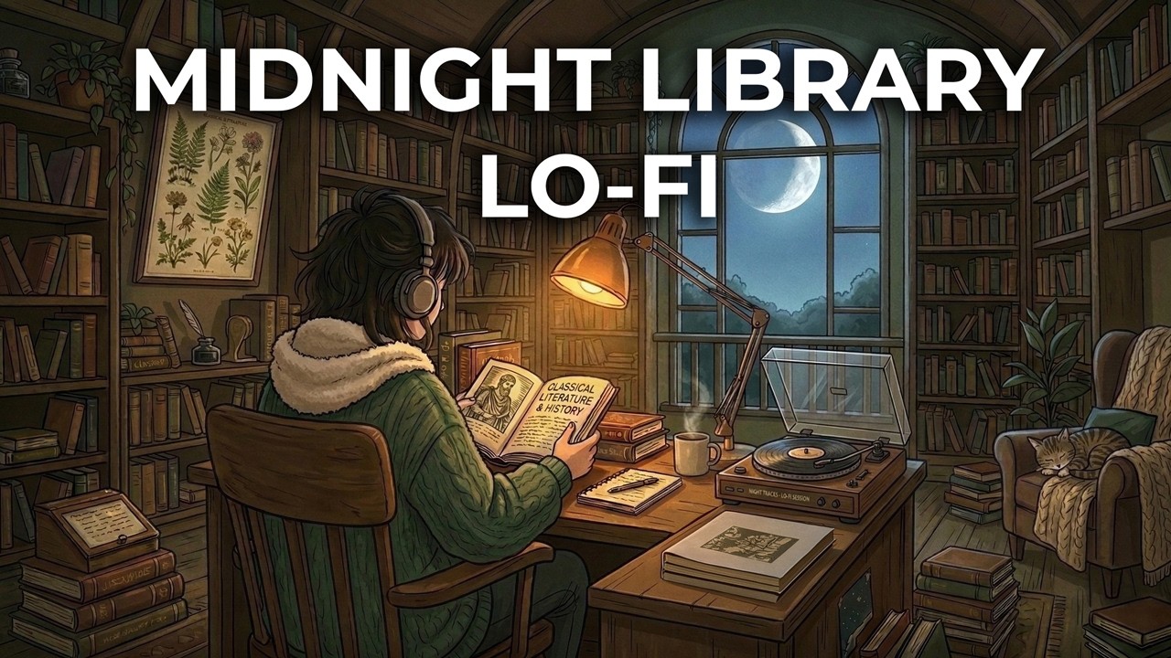 2-Hour Atmospheric Lo-Fi for Late Night Study | Midnight Library Chill Beats