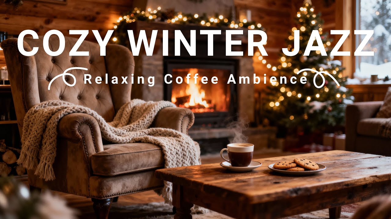Cozy Winter Jazz & Warm Jazz Coffee ~ Relaxing Coffee Shop Ambience | Piano & Fireplace 🎶