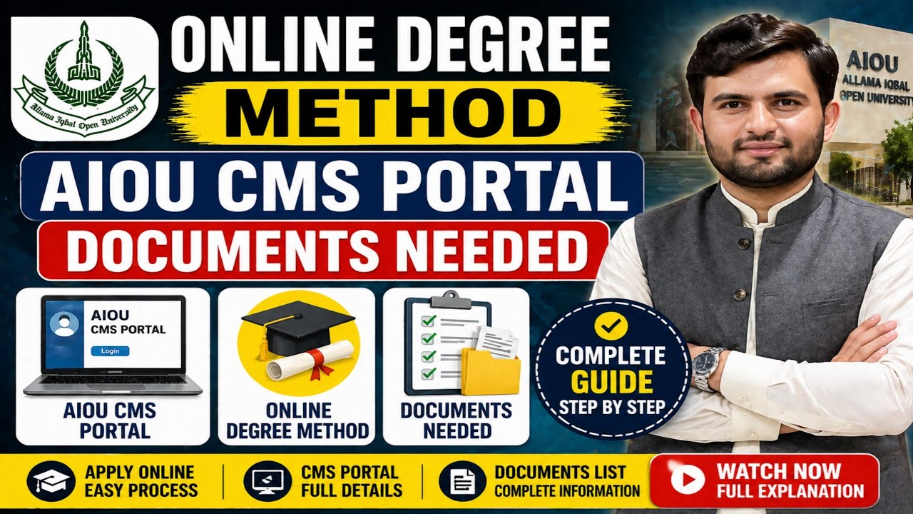 How to Apply AIOU Online Degree 2026 | CMS Portal Complete Guide