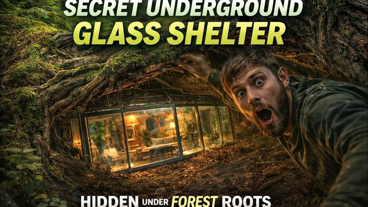“I Built a Secret Underground Glass Shelter Under Tree Roots… Nobody Can Find It”