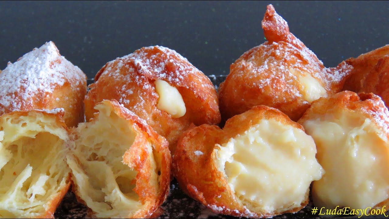 Французские ПОНЧИКИ из заварного теста - Homemade Beignets choux bánh Quảy tròn BÁNH Su KEM Chiên