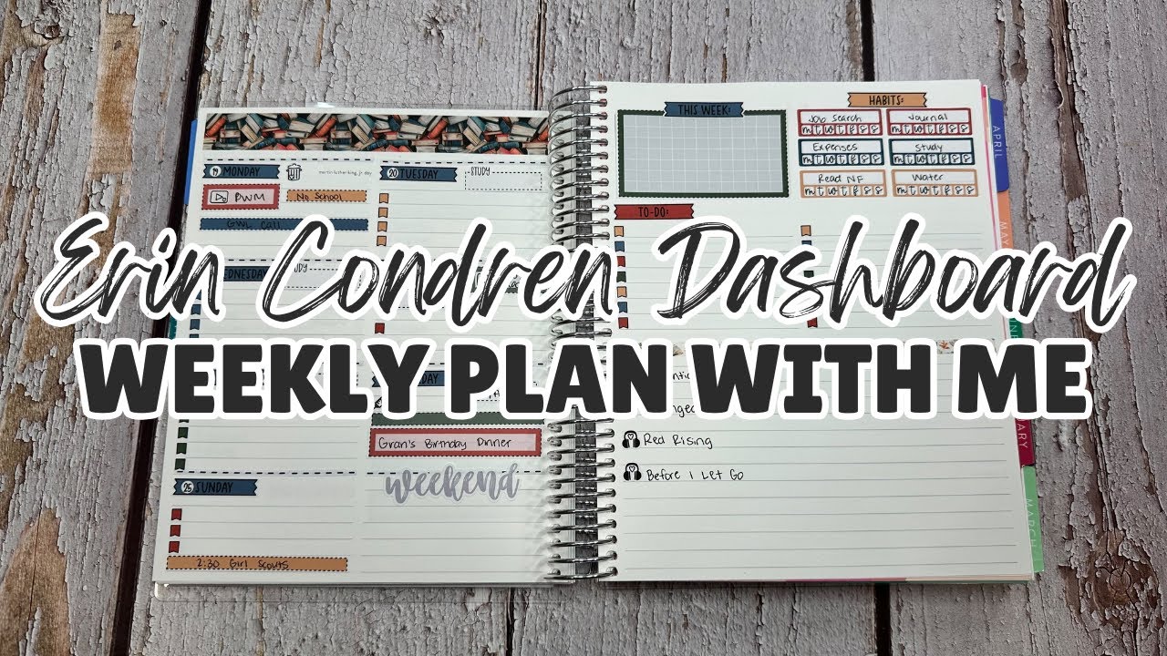 Weekly Plan With Me | January 19 thru 25 | Erin Condren Dashboard Planner