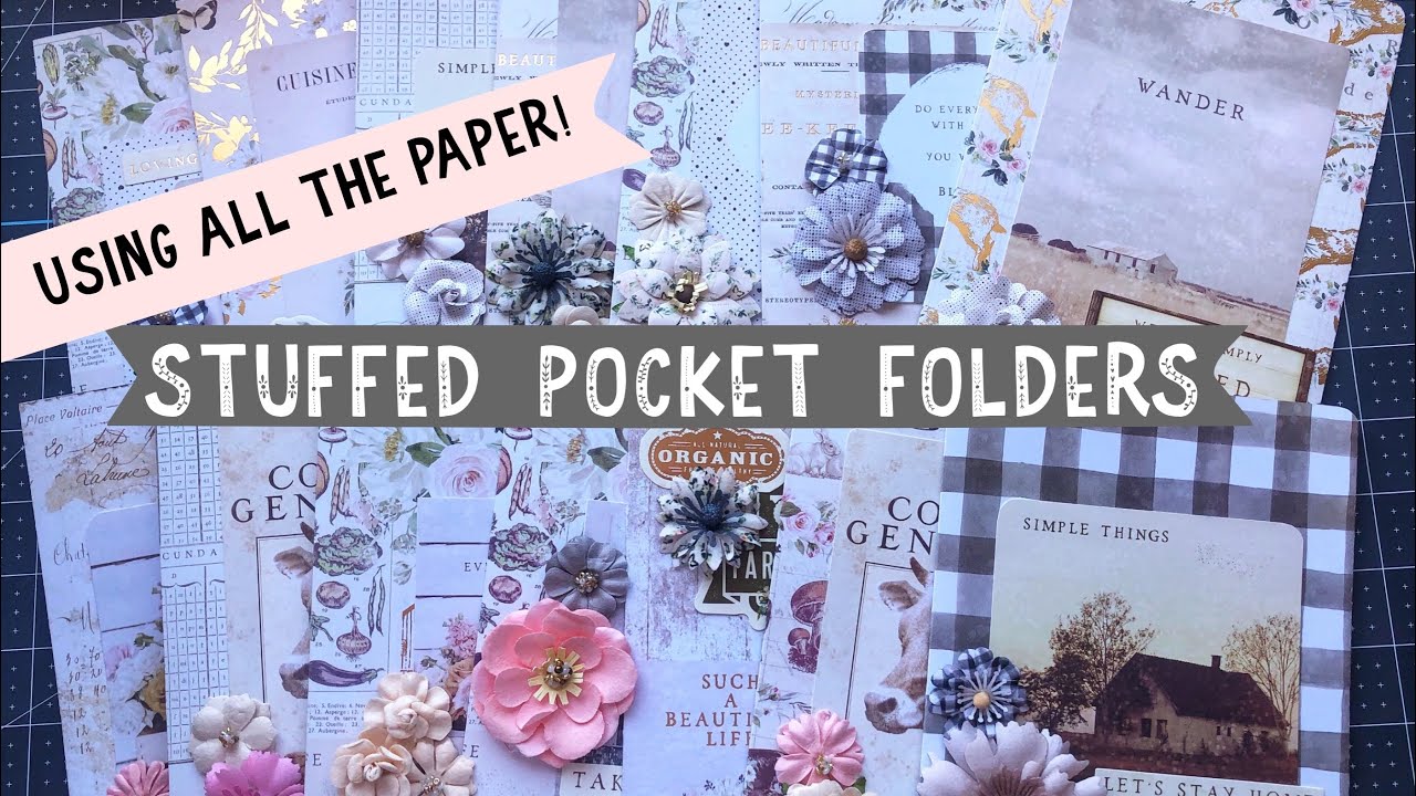 Stuffed Pocket Folders ✨ Using up an entire collection! | Rediscover Your Stash 2020