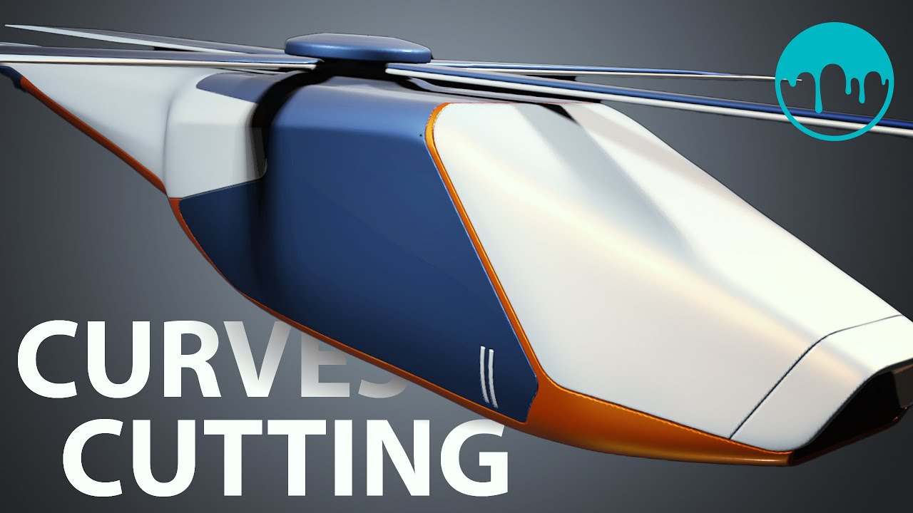 Helicopter Hardsurface Curve Cutting in 3D Coat - Narrated Timelapse