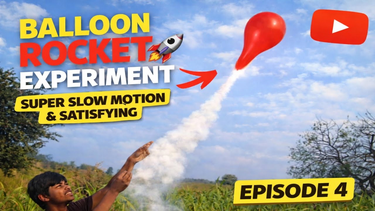 Balloon Rocket Experiment 🚀🎈 | Super Slow Motion & Satisfying | Episode 4!
