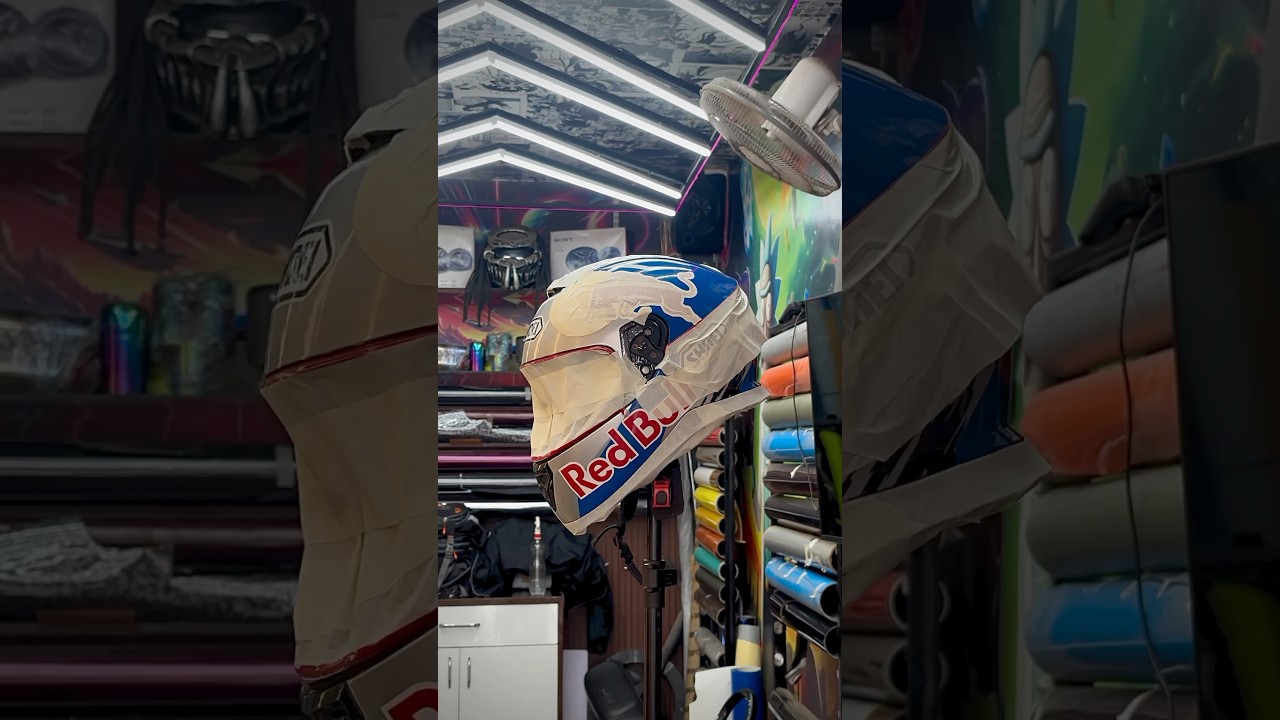 Red bull helmet ⛑️ custom by mid crime #redbull #modcrime #redbullracing