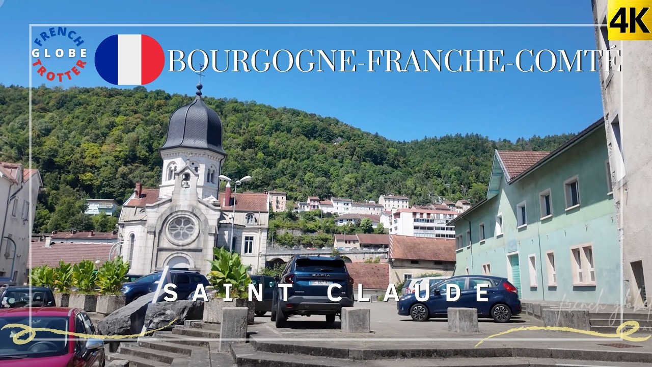 France Saint-Claude Walk 🇫🇷Rue de la Poyat ➝ Town Hall ➝ Rue du Collège ➝ Cascade des Combes 4K
