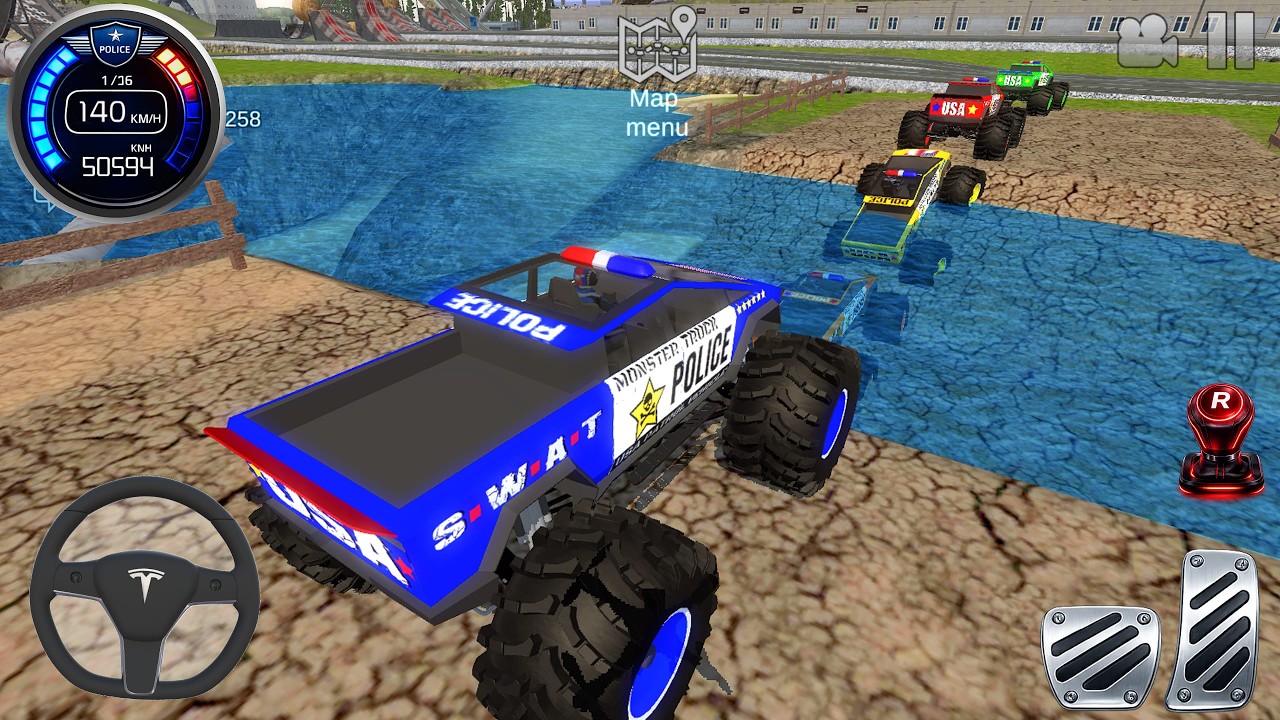 Juegos De Carros - Police Monster Trucks Impossible Driver #2 - Car Extreme Racing Android Gameplay