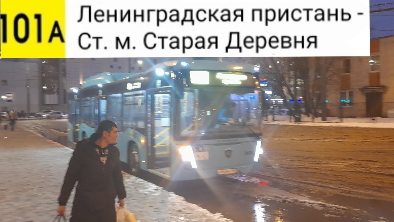 Автобус 101А. Ленинградская пристань - Ст. м. Старая Деревня